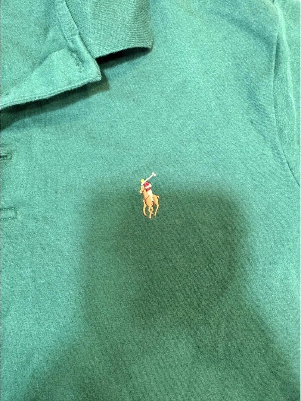 Polo Ralph Lauren Mens Polo Shirt Lot 2 Big Pony Colorblock Classic Fit Green
